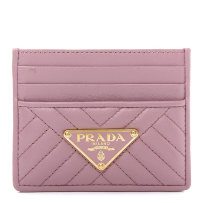 Prada Nappa Impunture Logo Card Holder Petalo 1 of 10