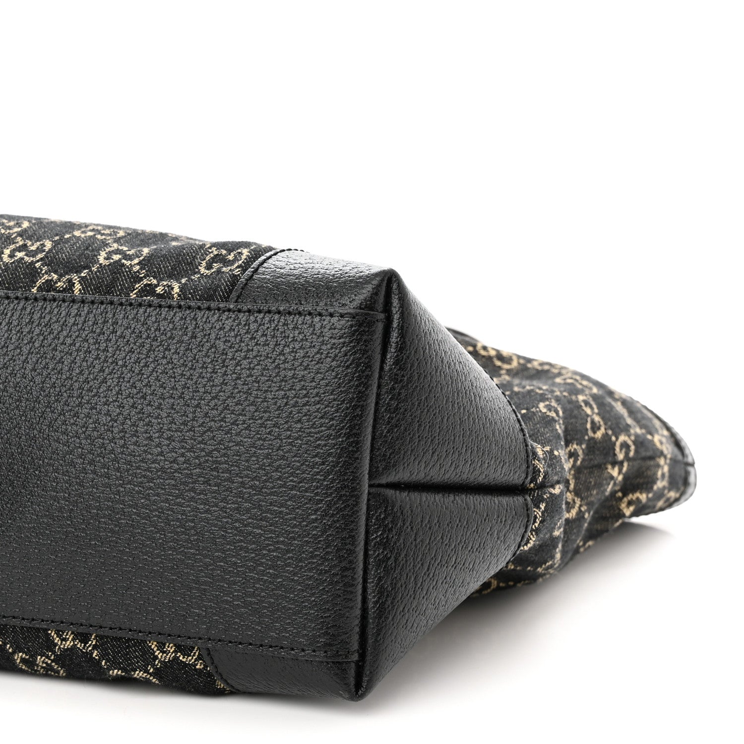 Gucci Jacquard Black Denim GG Monogram Medium Ophidia Shopping Tote Black Ivory 10 of 13