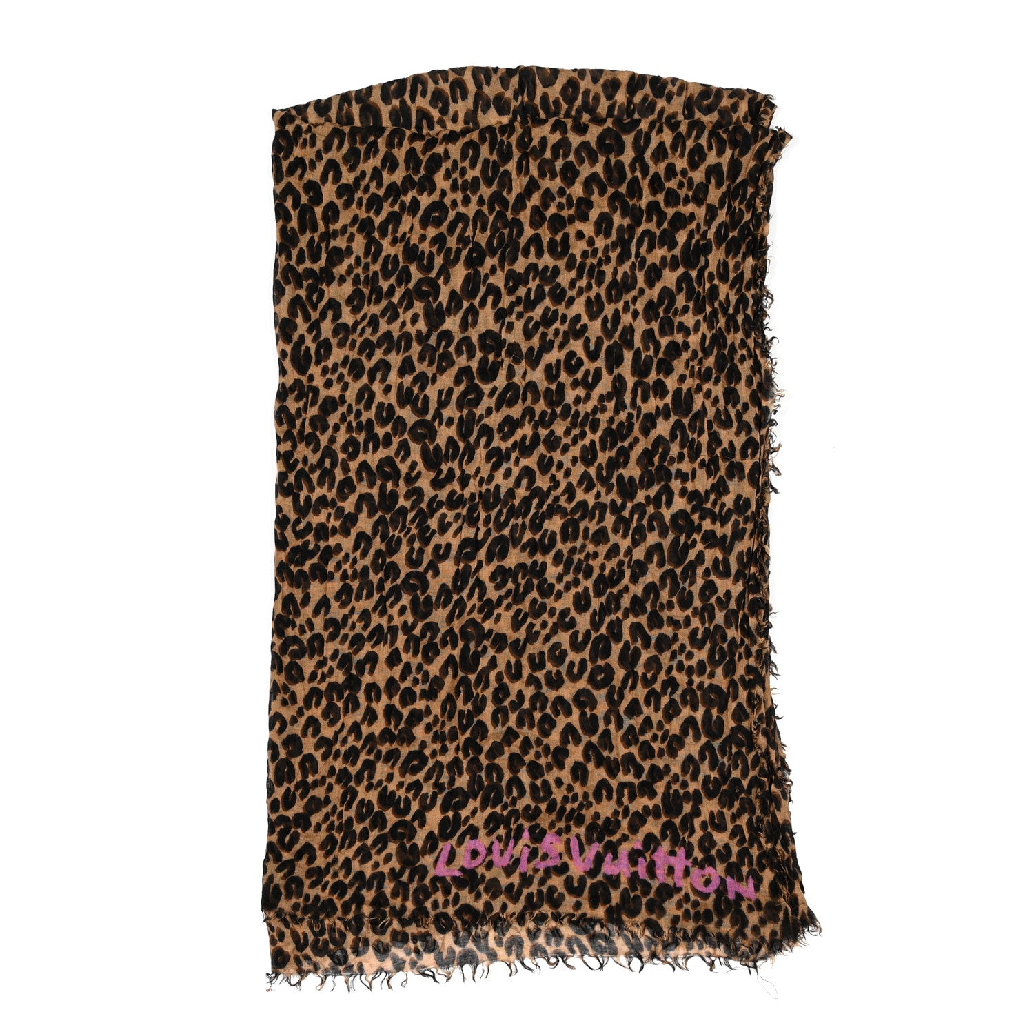 Louis Vuitton Cashmere Silk Leopard Etole Stole Marron 2 of 4