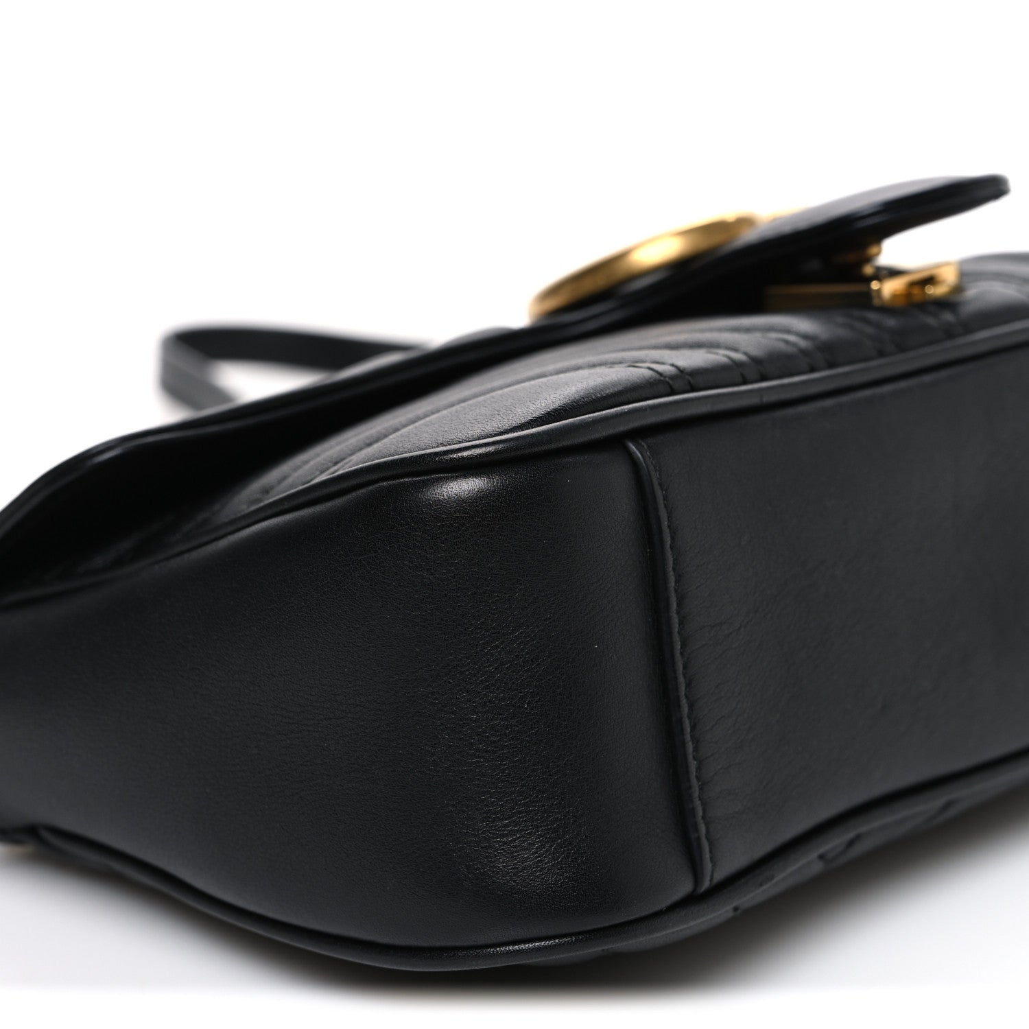 Gucci Calfskin Matelasse Small GG Marmont Shoulder Bag Black 8 of 9