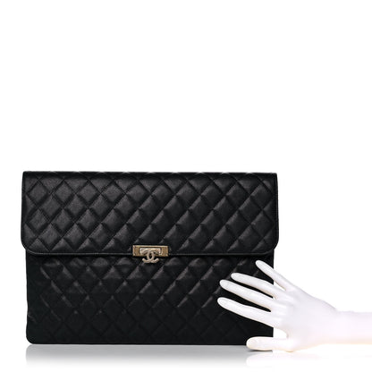 Chanel Caviar Quilted Large Golden Class Pouch Black 2 of 11