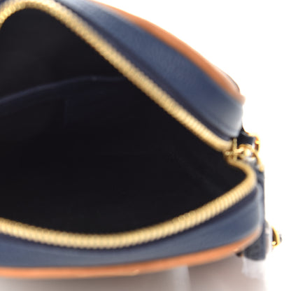 MCM Visetos Grained Calfskin Tech Crossbody Cognac Navy 5 of 8