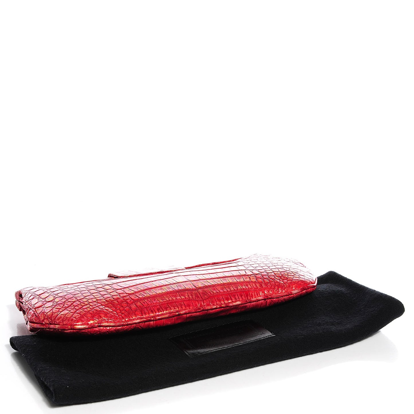 Crocodile Frame Clutch Orange