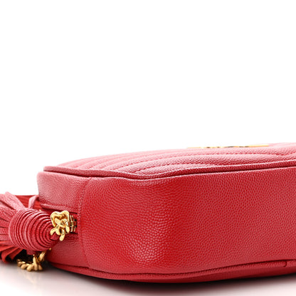 Saint Laurent Grain De Poudre Matelasse Monogram Mini Lou Camera Bag Eros Red 9 of 10