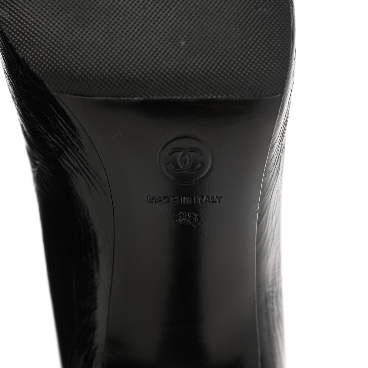 Chanel Satin Grosgrain Cap Toe Ruffle Boots 37.5 Black 38 Black 6 of 9