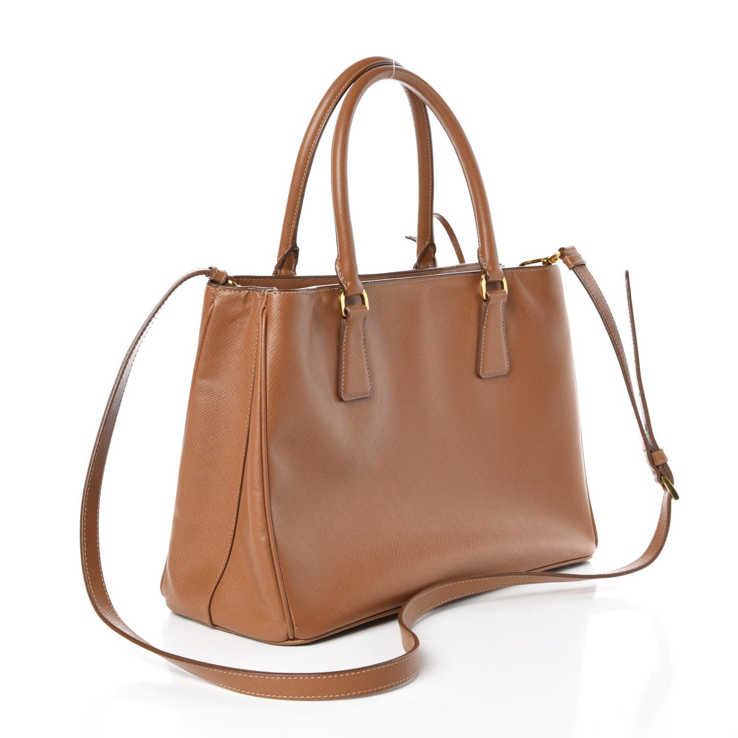 Saffiano Lux Medium Tote Caramel