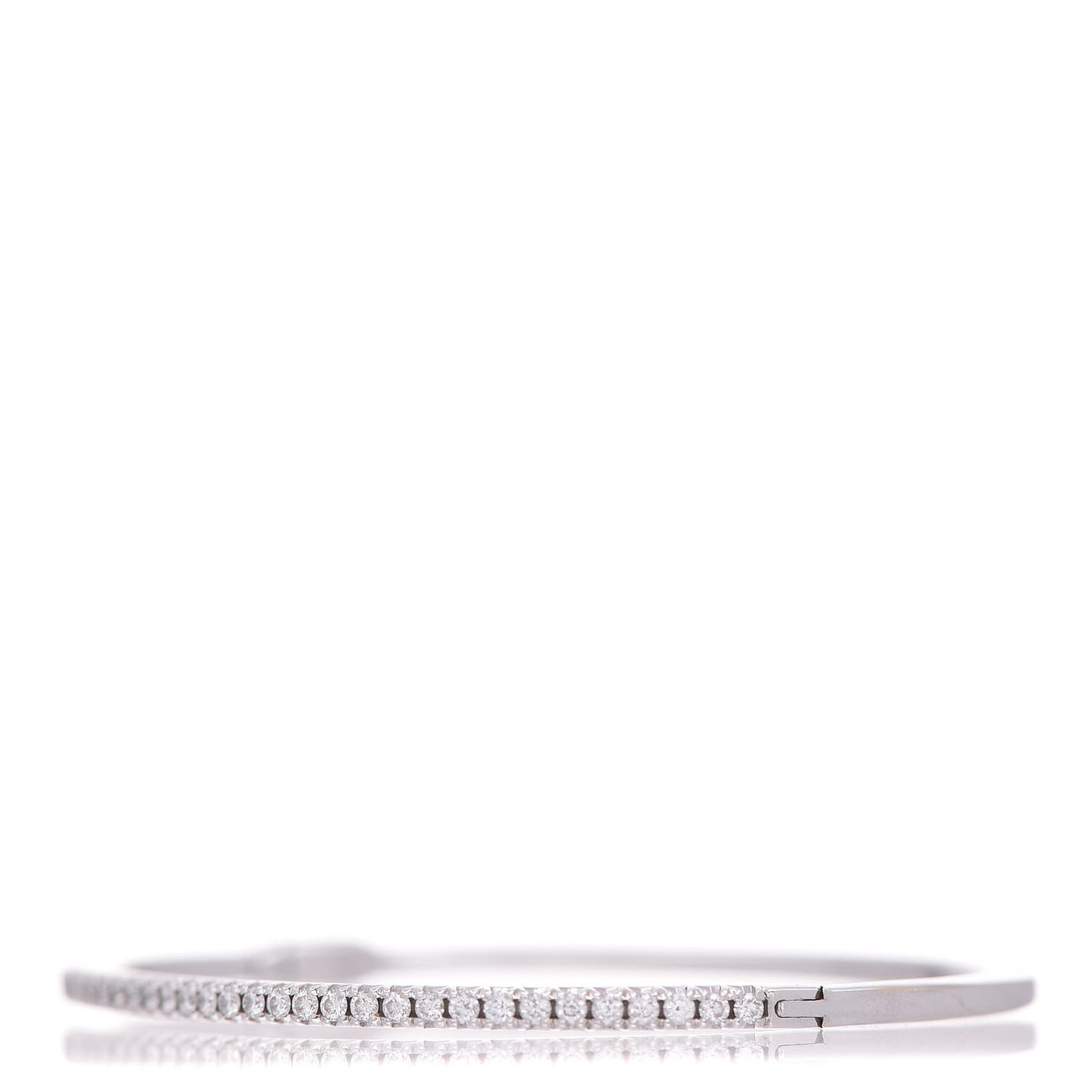 18K White Gold Diamond Metro Hinged Bangle S