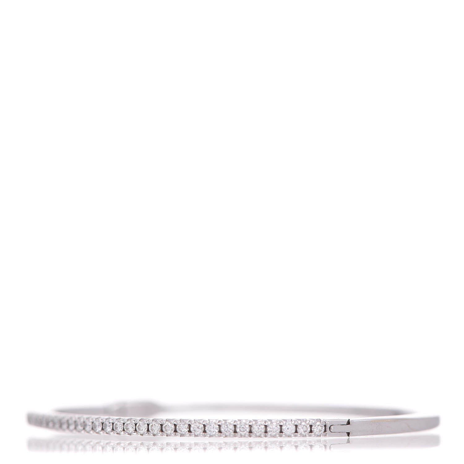 Tiffany 18K White Gold Diamond Metro Hinged Bangle S 3 of 5