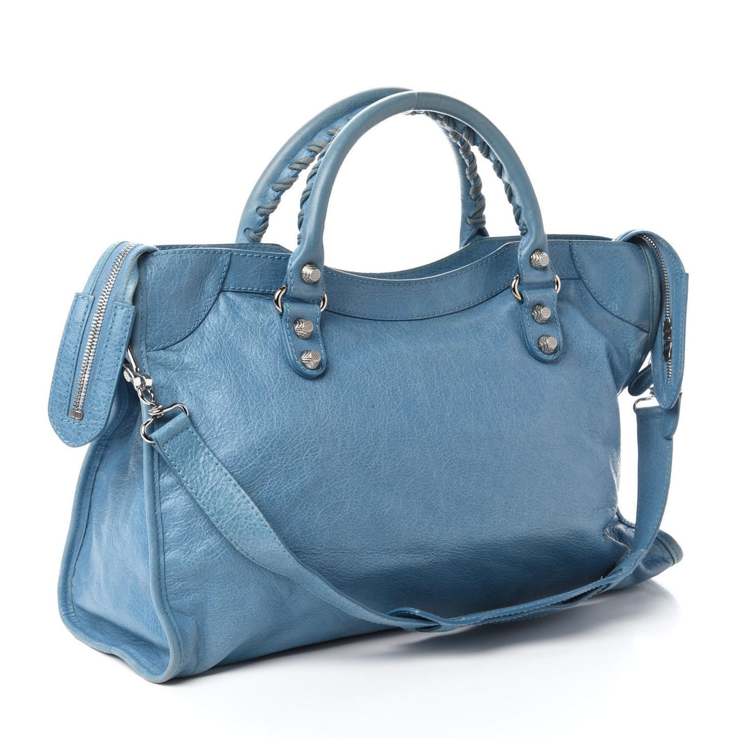 Agneau Giant 12 Silver Hardware City Bleu Indigo