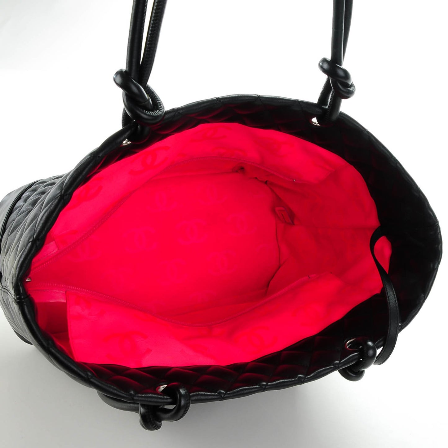 Calfskin Quilted Large Cambon Tote Black