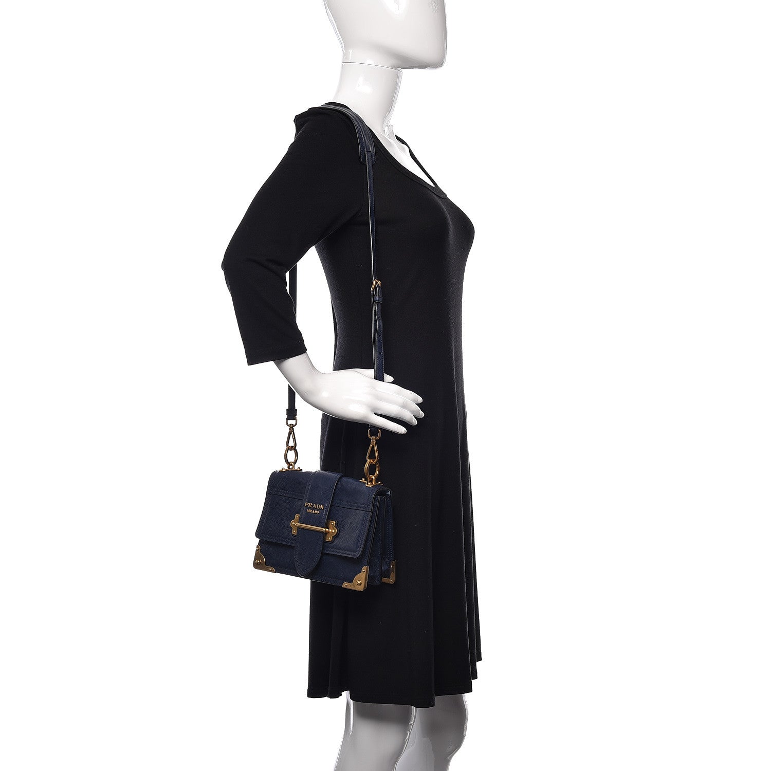 Prada Glace Calf Soft Cahier Bag Baltico Astrale 2 of 13
