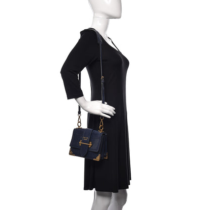 Prada Glace Calf Soft Cahier Bag Baltico Astrale 2 of 13