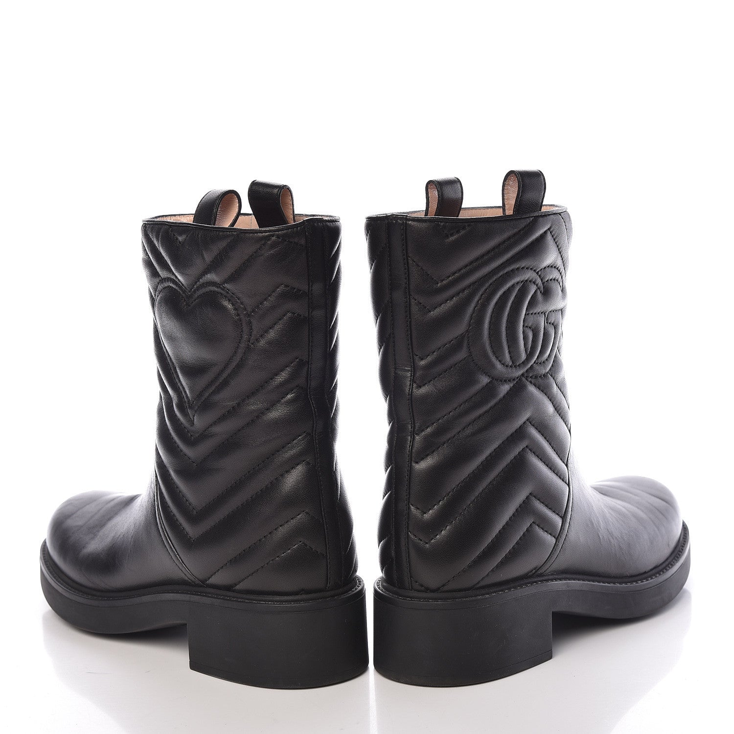 Gucci Nappa Matelasse Ankle Boots 37.5 Black 6 of 14