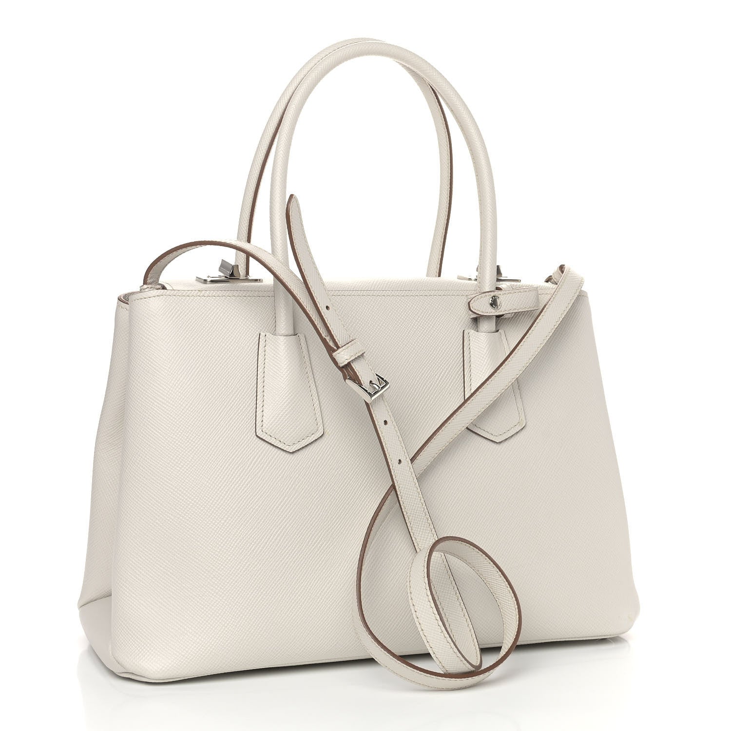 Prada Saffiano Cuir Twin Tote Talco 3 of 10