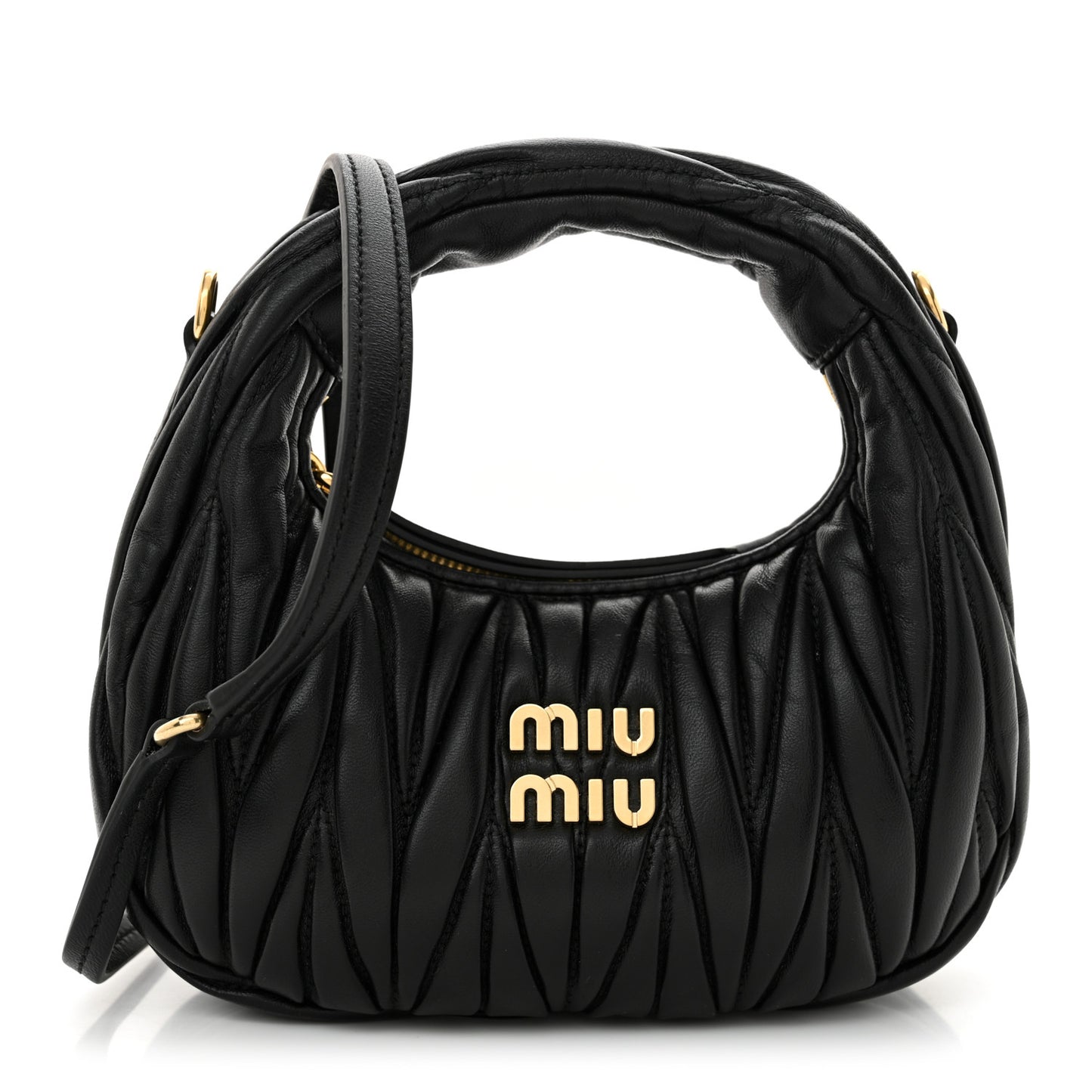 Nappa Matelasse Mini Wander Hobo Black