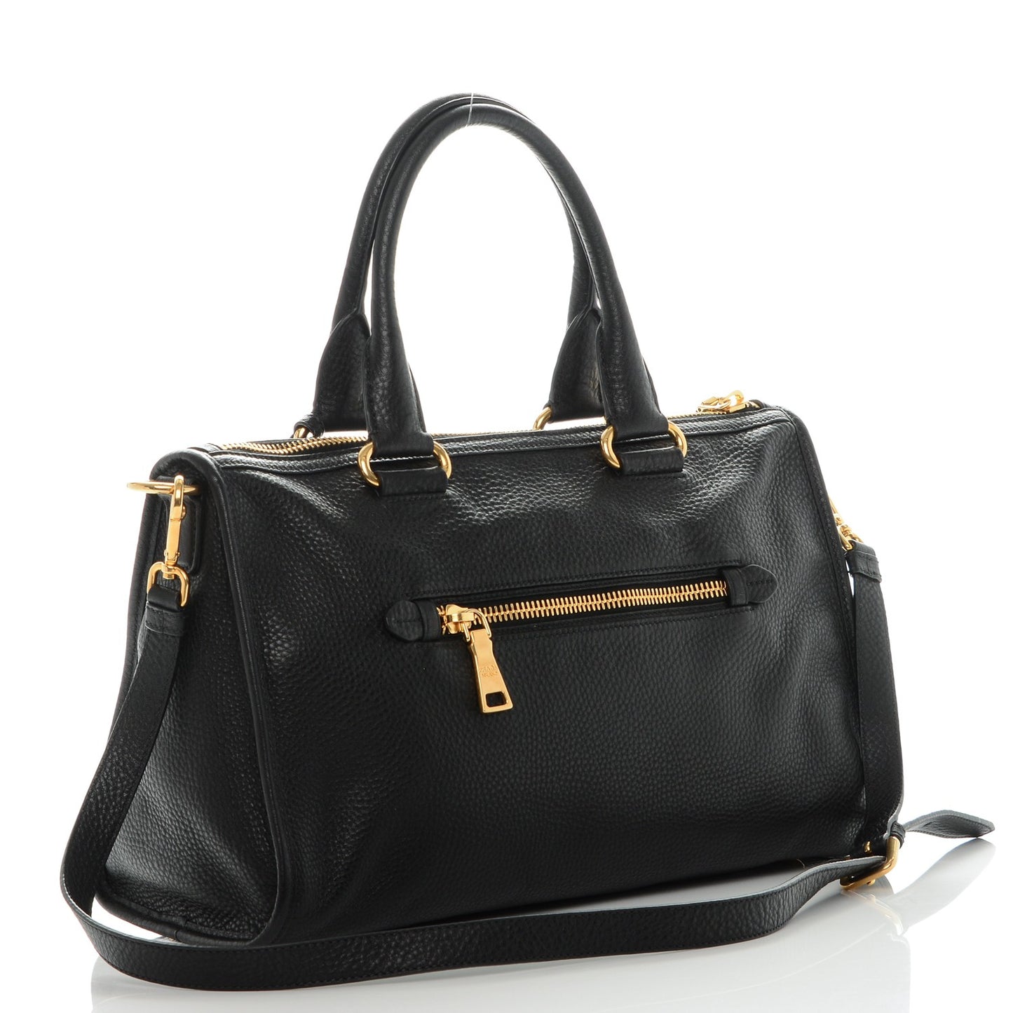 Vitello Daino Shopping Satchel Black