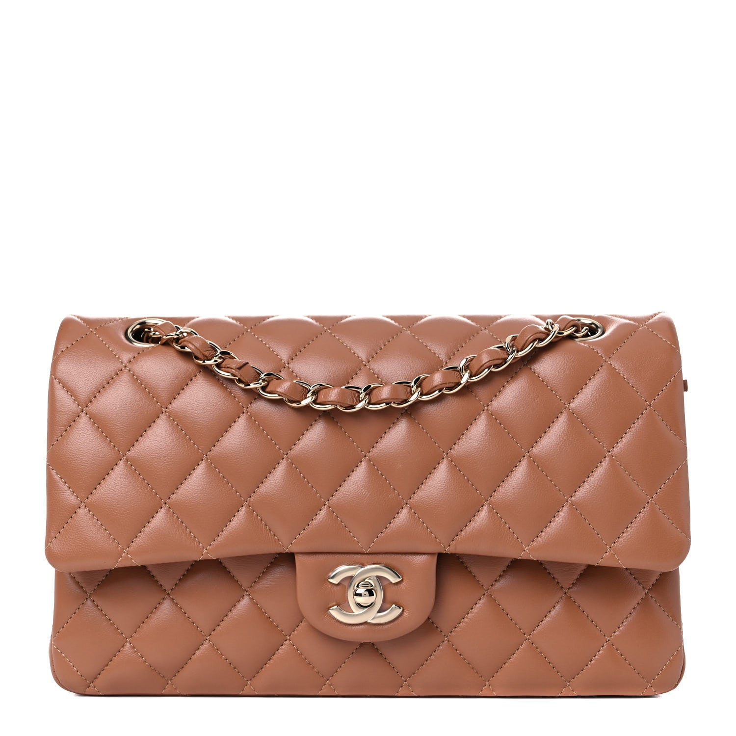 Chanel Lambskin Quilted Medium Double Flap Brown 1 of 10