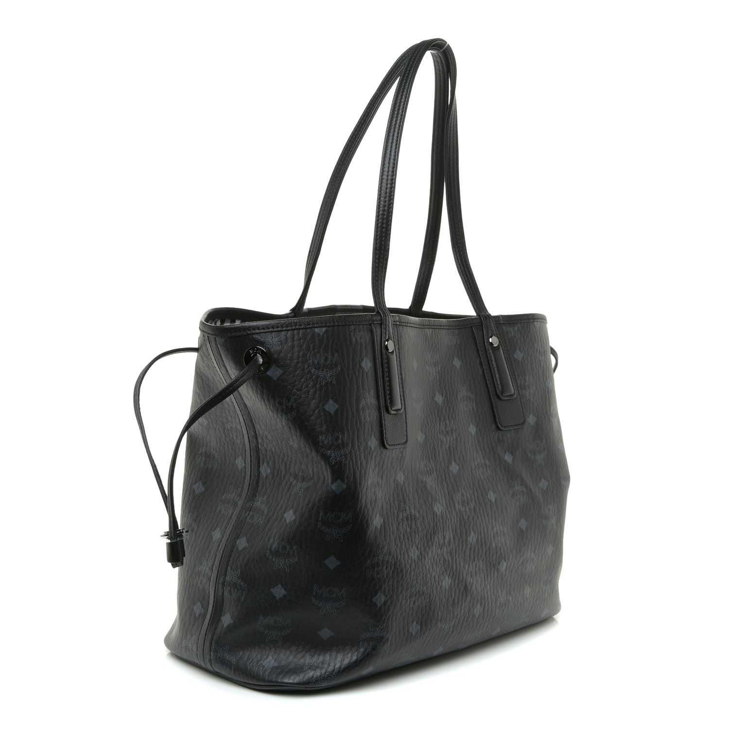 MCM Visetos Medium Liz Reversible Shopper Tote Black 4 of 22