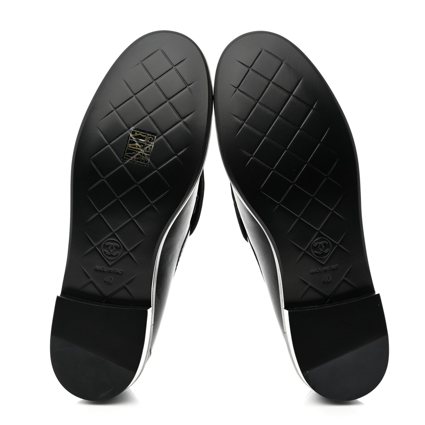 Lambskin Quilted CC Turnlock Loafers 40 Black