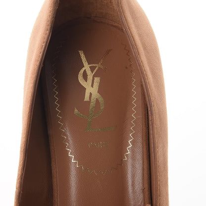 Saint Laurent Suede Palais Platform Mary Jane Pumps 37 Tan 9 of 14