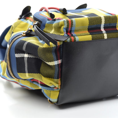 Burberry Canvas Tartan Medium Rucksack Backpack Flax Yellow 8 of 9