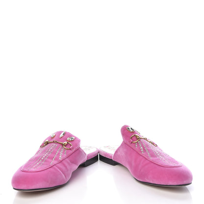 Gucci Velvet Marquise Crystals Womens Princetown Slippers 39.5 Malva Dark Malva 6 of 15