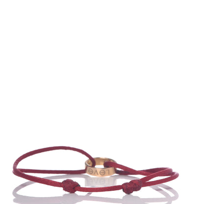 Cartier 18K Pink Gold Diamond Charity LOVE Adjustable Cord Bracelet Red 3 of 6