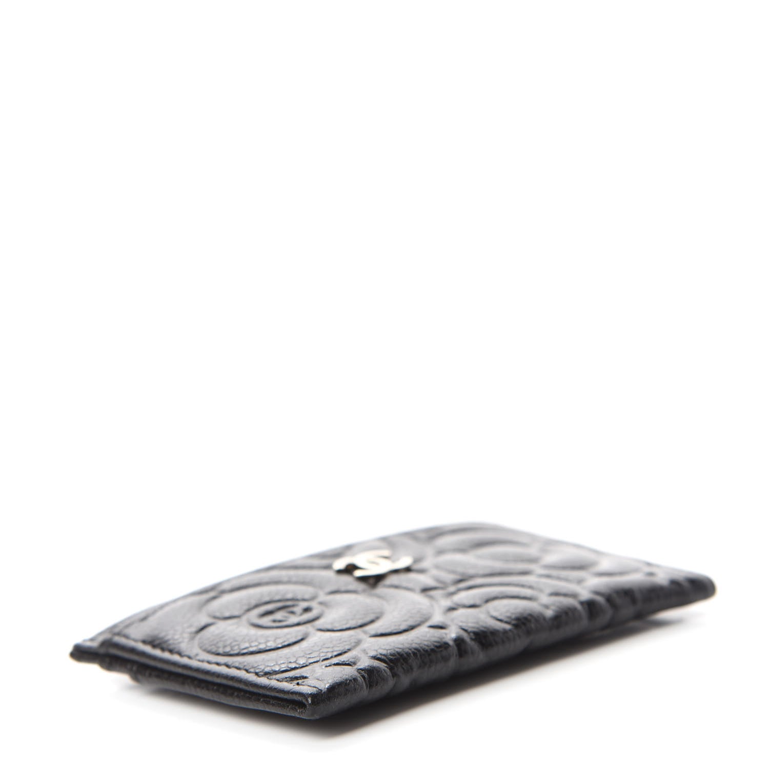 Chanel Caviar Camellia Embossed Card Holder Black 4 of 9