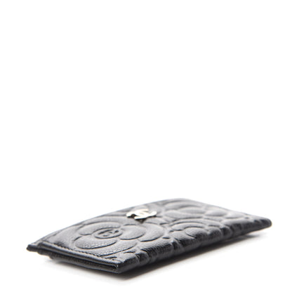 Chanel Caviar Camellia Embossed Card Holder Black 4 of 9