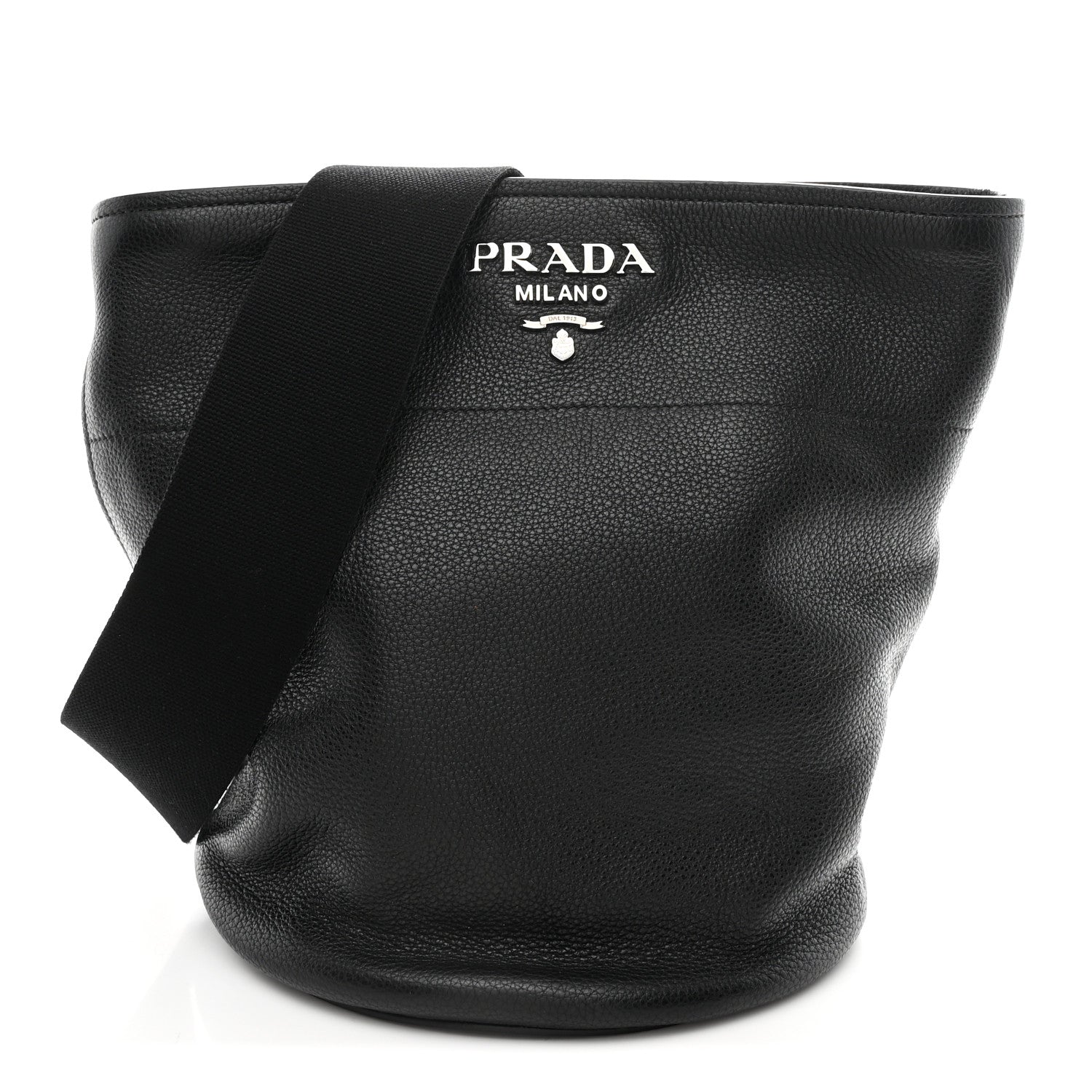 Prada Vitello Daino Bucket Bag Black 1 of 10