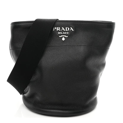 Prada Vitello Daino Bucket Bag Black 1 of 10