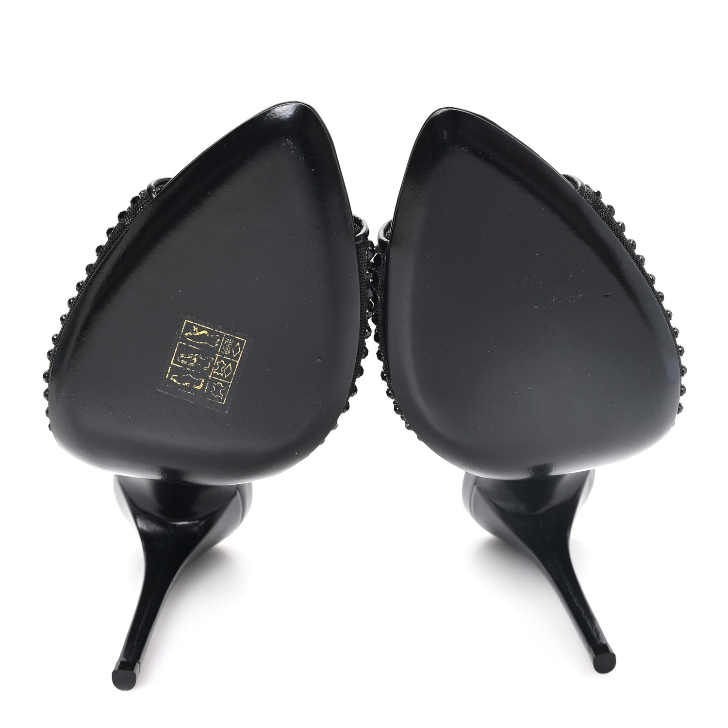 Saint Laurent Tulle Strass Gippy 110 Mule Sandals 38.5 Black 6 of 8