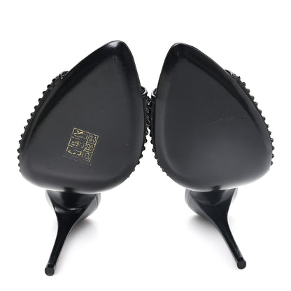 Saint Laurent Tulle Strass Gippy 110 Mule Sandals 38.5 Black 6 of 8