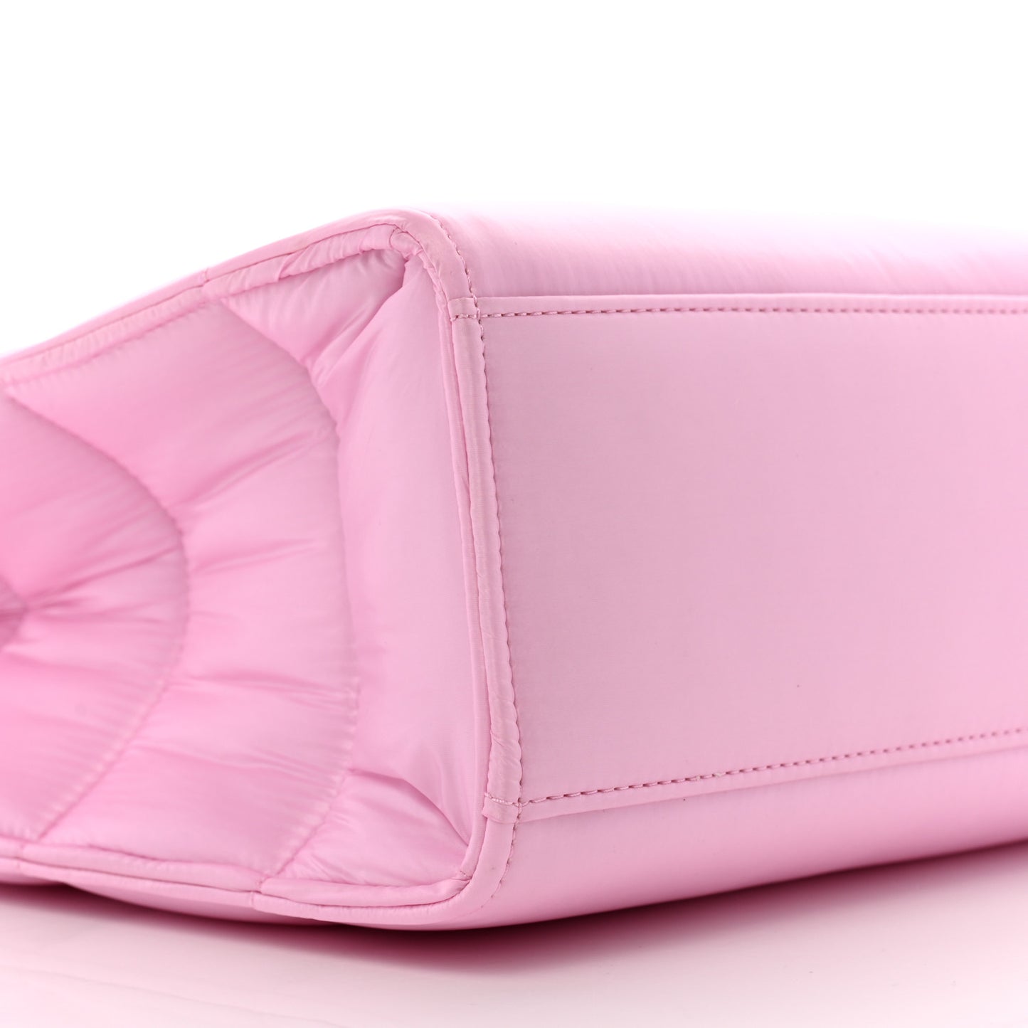 Nylon Medium Puff Shopping Bag Bubblegum