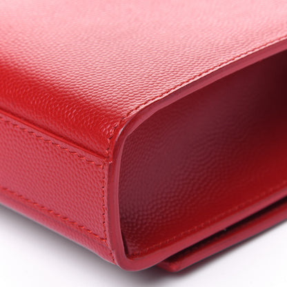Saint Laurent Grain De Poudre Classic Monogram Cassandre Clutch New Red 10 of 15