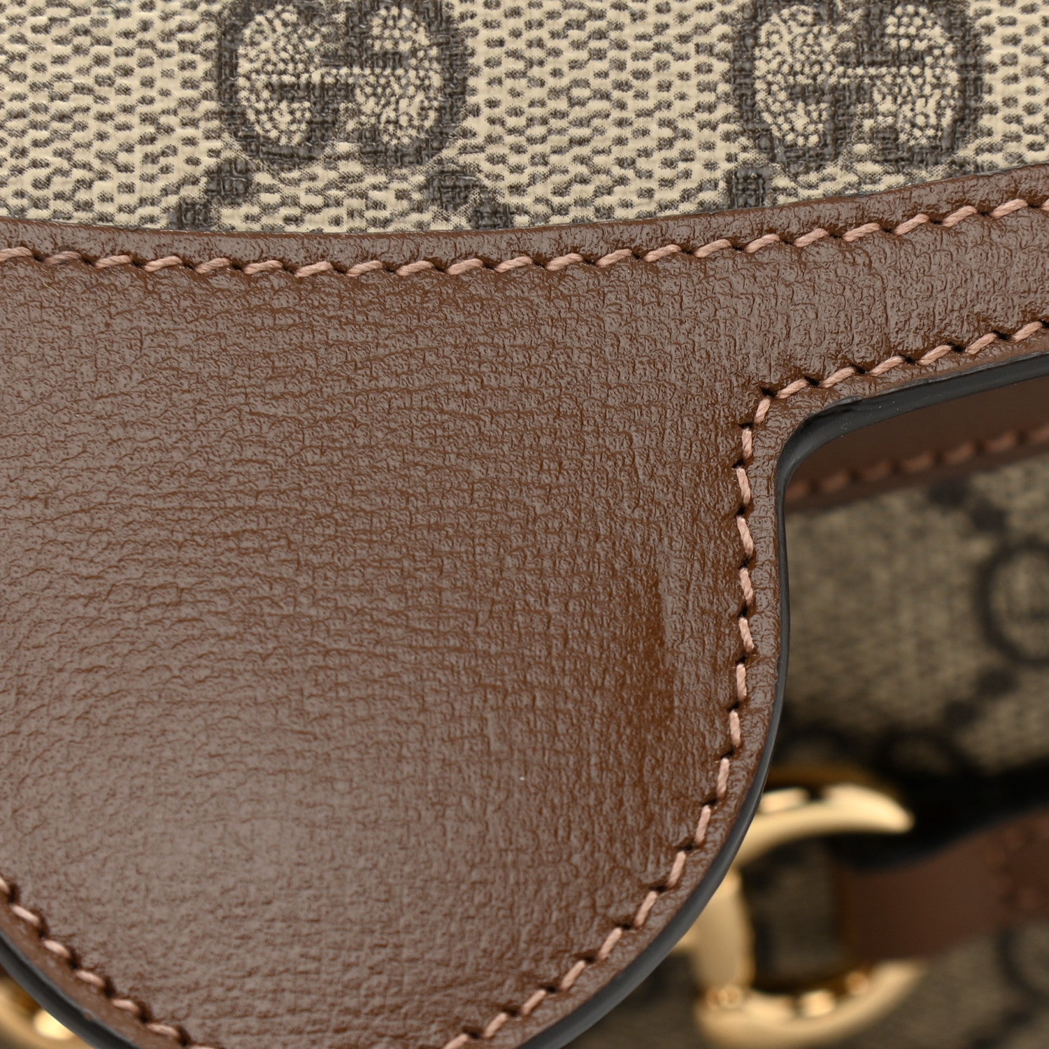 Gucci GG Supreme Monogram Mini Horsebit 1955 Shoulder Bag Beige Brown Sugar 10 of 11