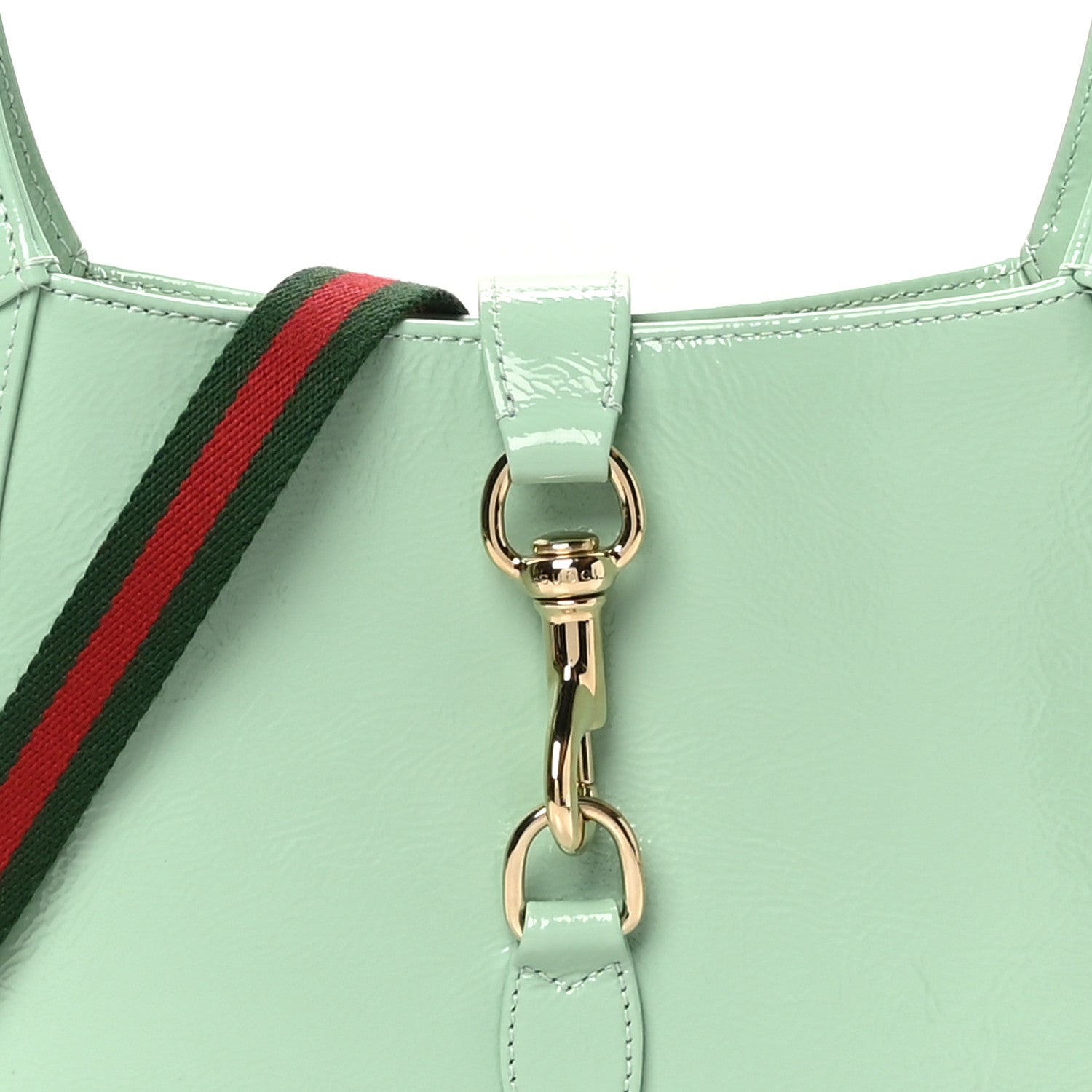 Gucci Patent Calfskin Small Jackie Shoulder Bag Light Green 8 of 10