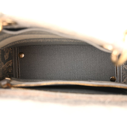 Christian Dior Canvas Toile De Jouy Reverse Embroidered Medium Lady D-Lite Gray 5 of 12