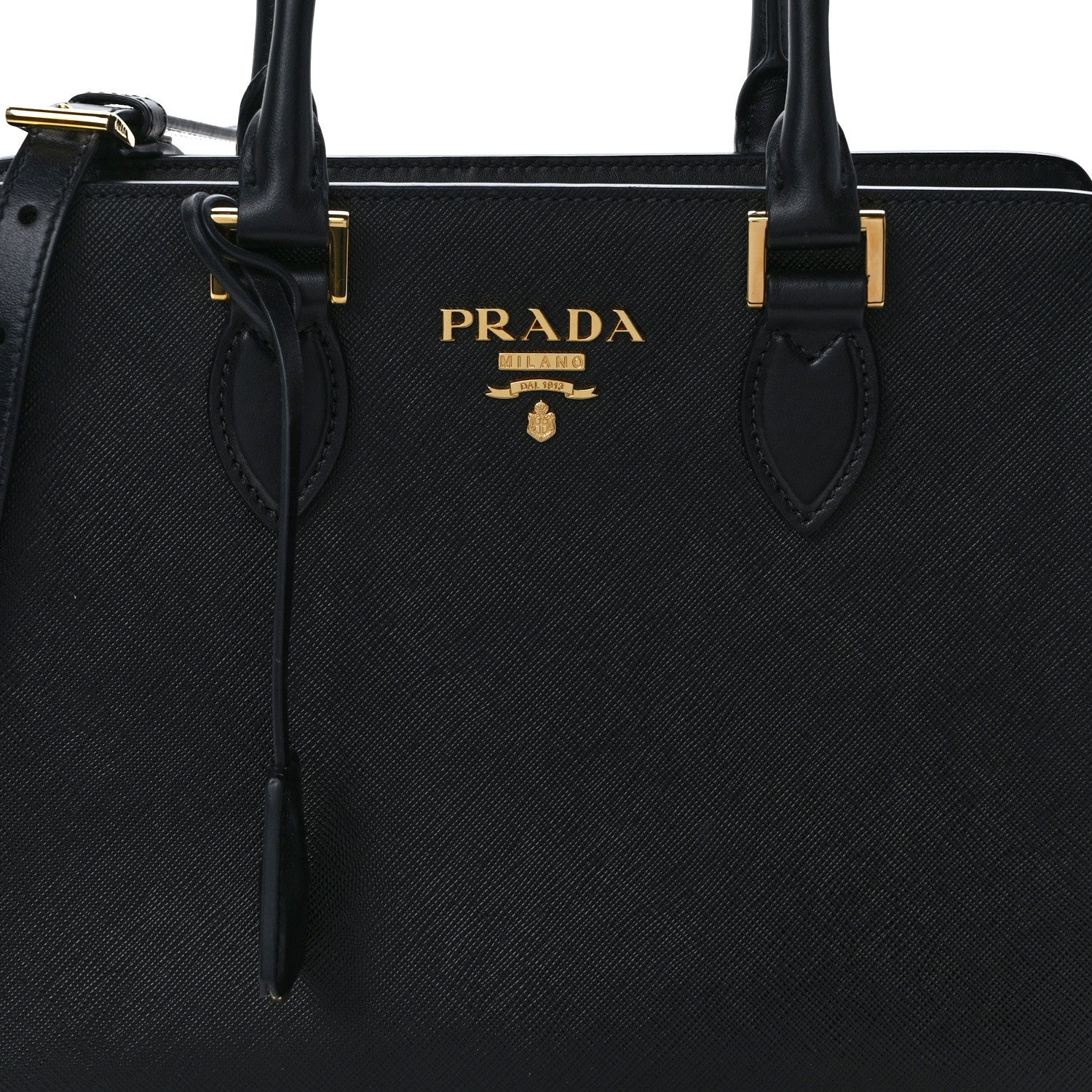 Prada Saffiano Soft Calfskin Small Zippered Tote Black 7 of 11
