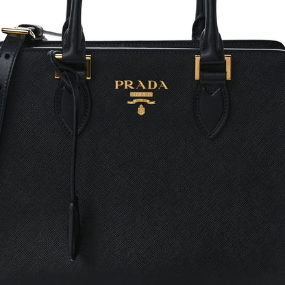 Prada Saffiano Soft Calfskin Small Zippered Tote Black 7 of 11