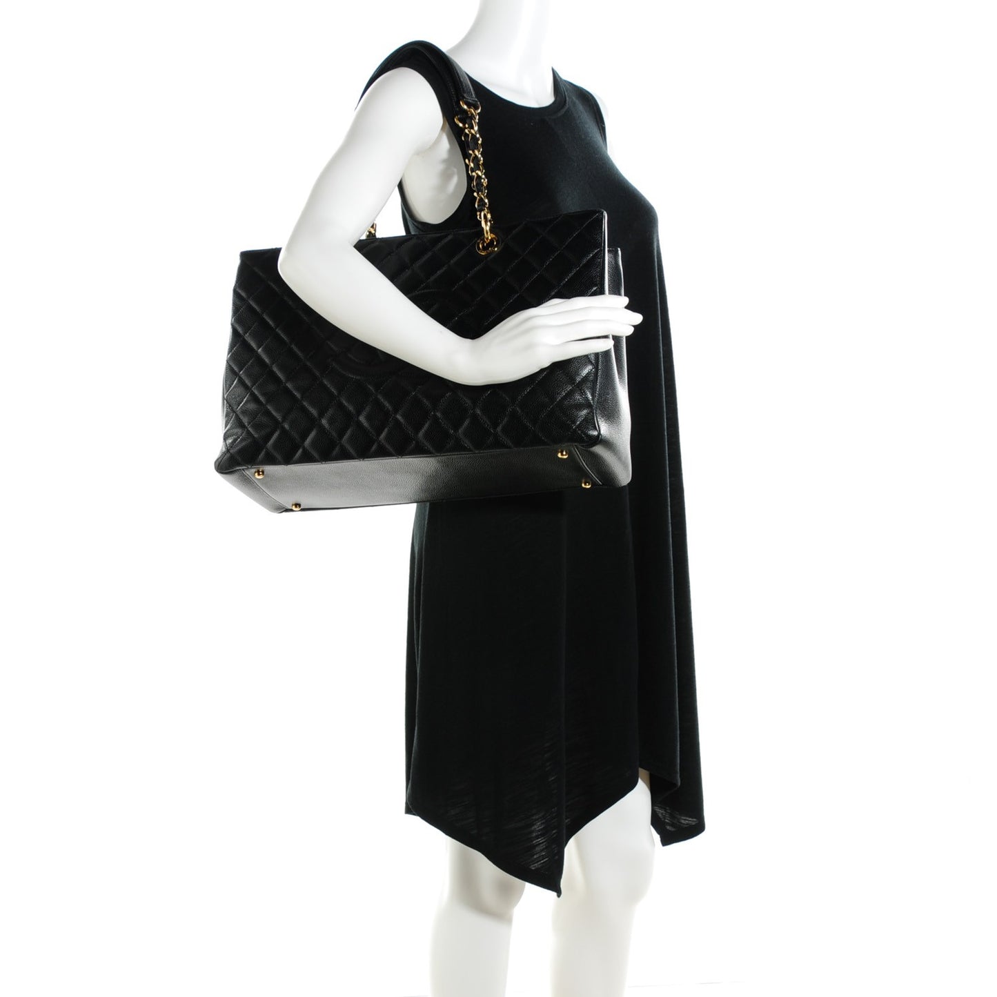 Caviar Quilted XL Grand Shopping Tote GST Black