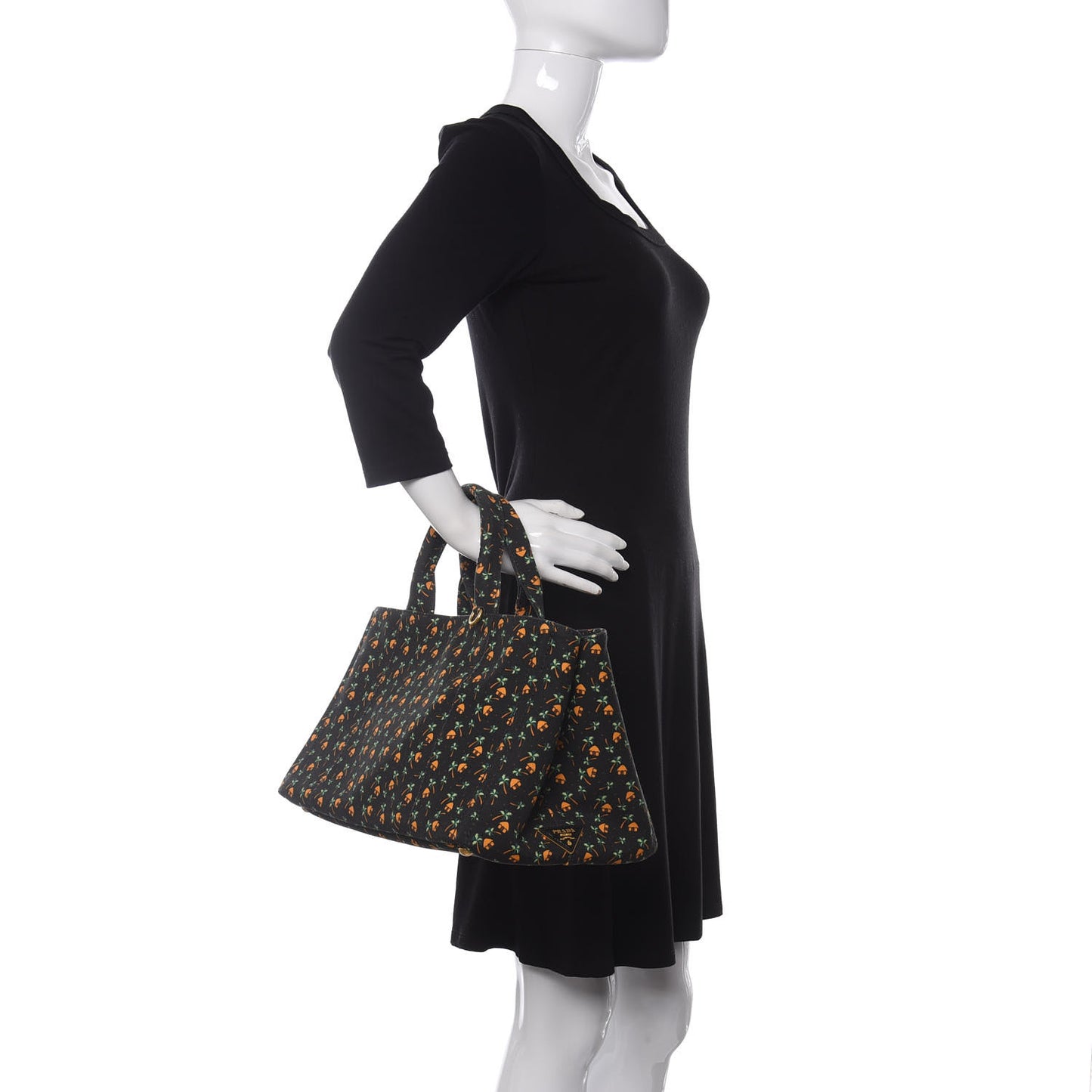 Canapa Palm Tree Print Logo Tote Black