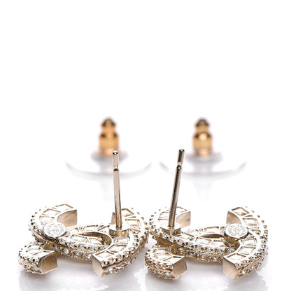 Chanel Crystal CC Earrings Gold 3 of 5