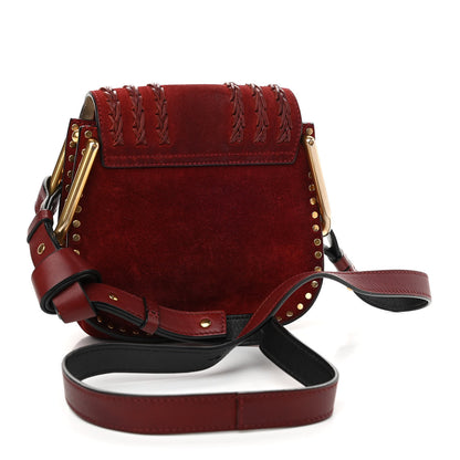 Chloe Suede Calfskin Braided Mini Hudson Shoulder Bag Sienna Red 2 of 12