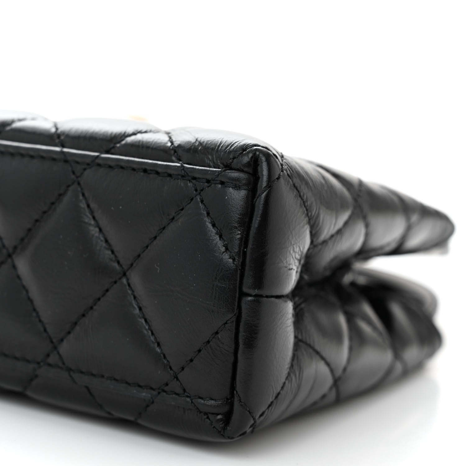 Chanel Shiny Aged Calfskin Quilted Nano Kelly Shopper Black 10 of 11