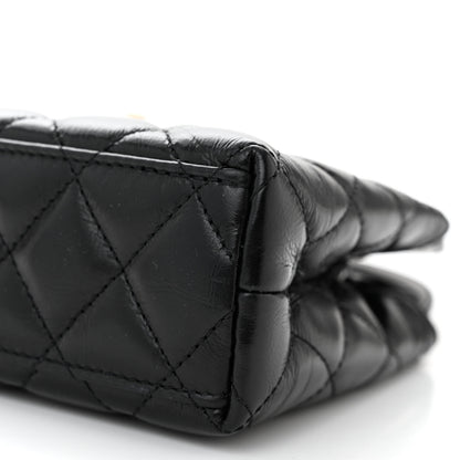 Chanel Shiny Aged Calfskin Quilted Nano Kelly Shopper Black 10 of 11
