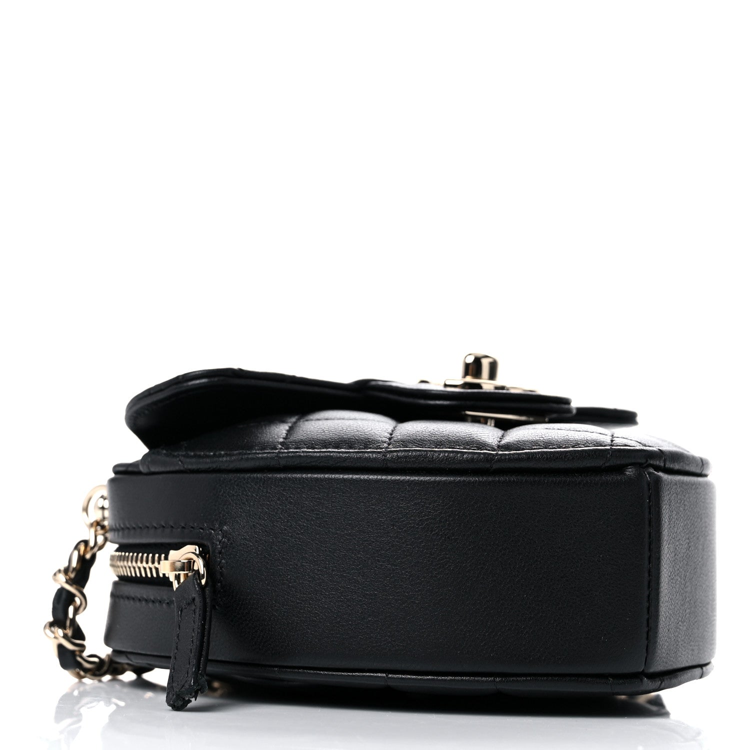 Chanel Lambskin Quilted CC In Love Heart Clutch With Chain Black 3 of 14