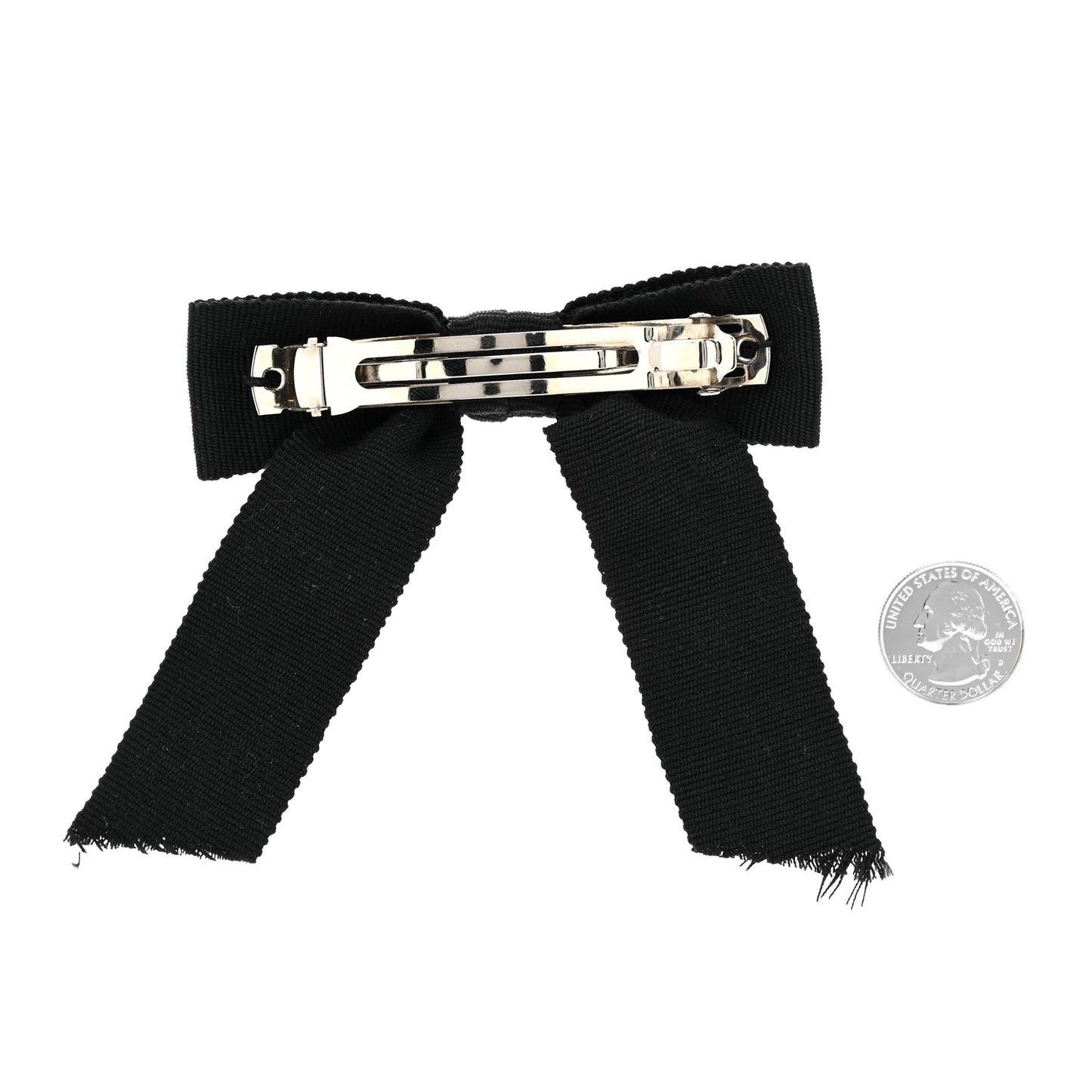 Grosgrain Bow CC Hair Clip Black