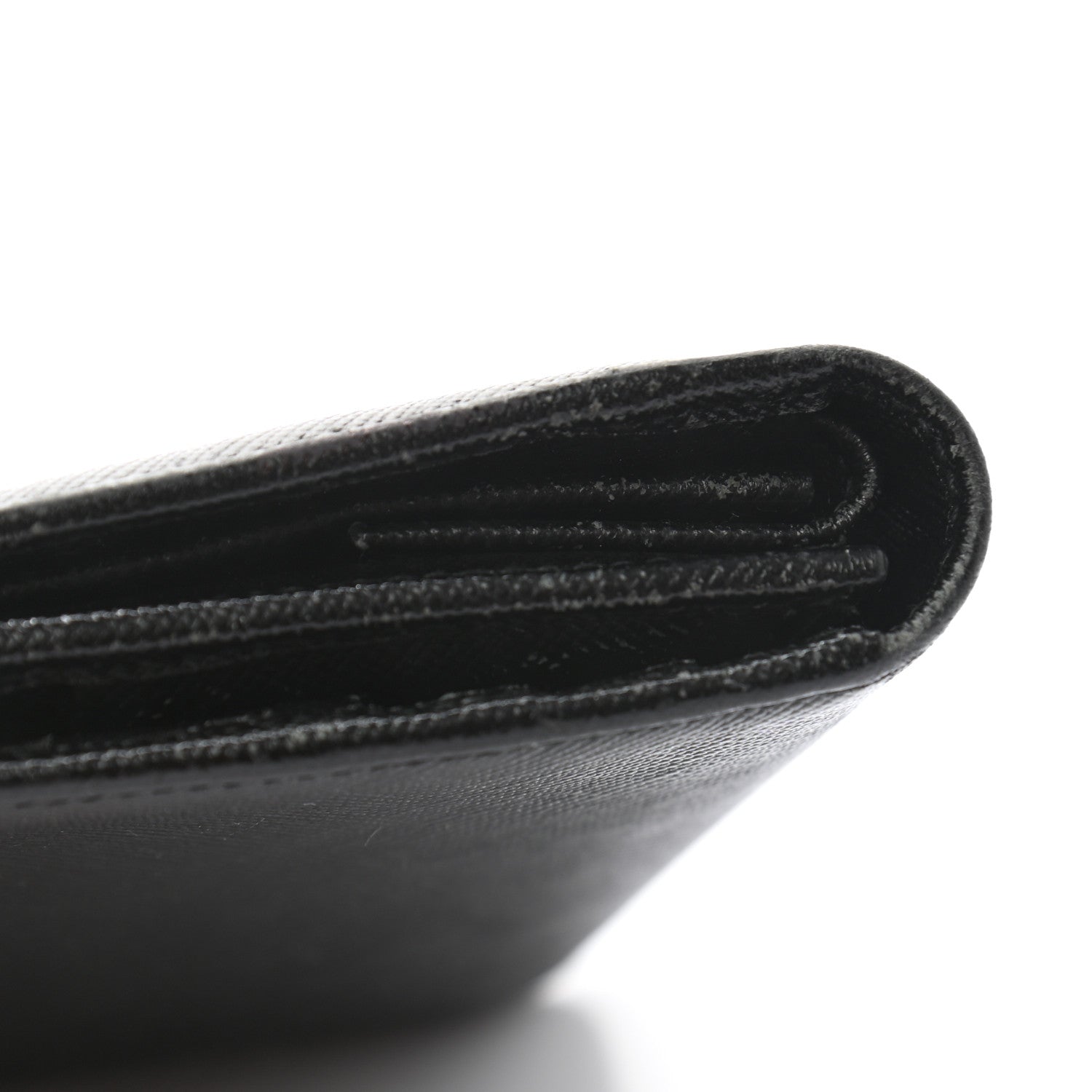 Prada Saffiano Metal French Flap Compact Wallet Black 10 of 10