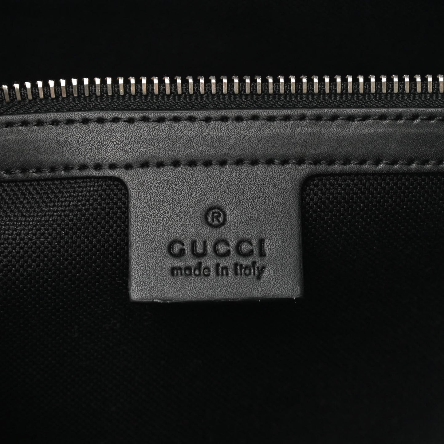Soft GG Supreme Monogram Appia Calfskin Web Medium Carry On Duffle Bag Black Grey